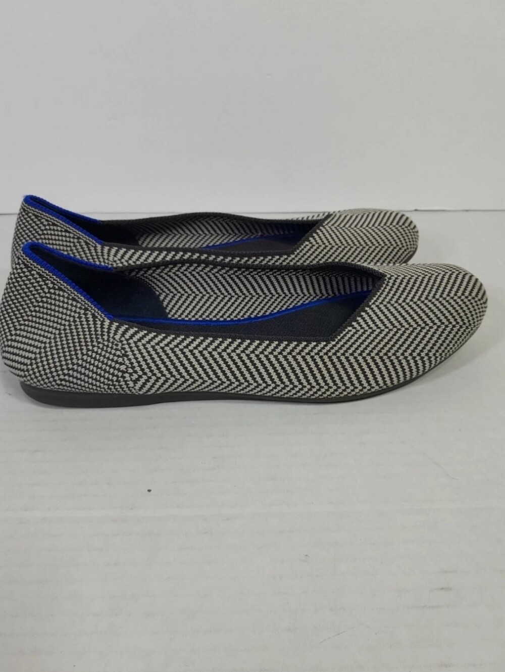 ROTHY's The Flat Round Toe Ballet Shoes Women Sz 8 Retired Herringbone Gray
